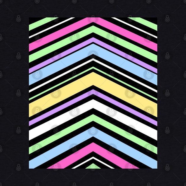 Pastel and Black Chevron Stripes by OneThreeSix